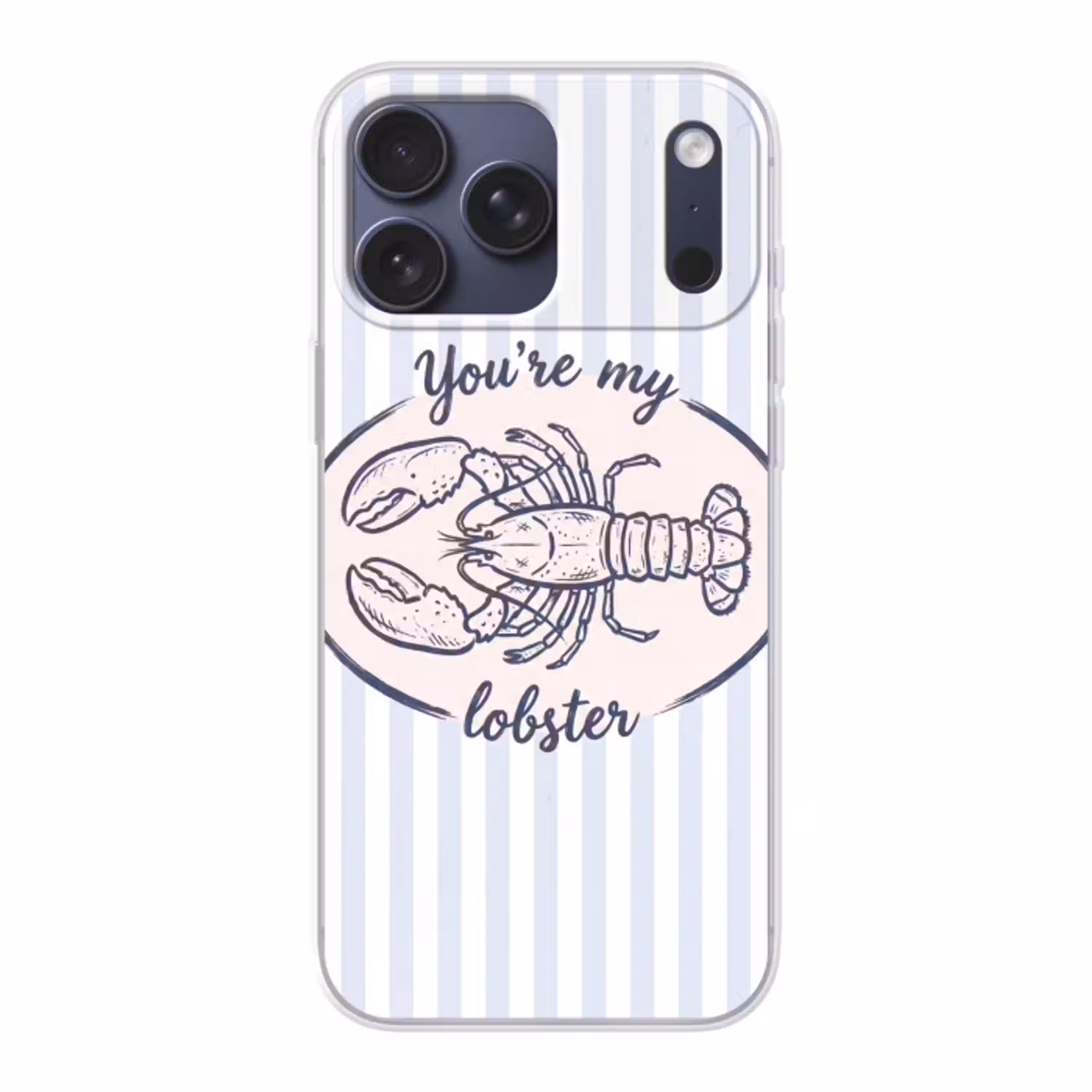 Kreeft - Illustratie - Liefde - Blauw - Decoratie Telefoonhoesje iPhone 17 Pro Max klein -3d