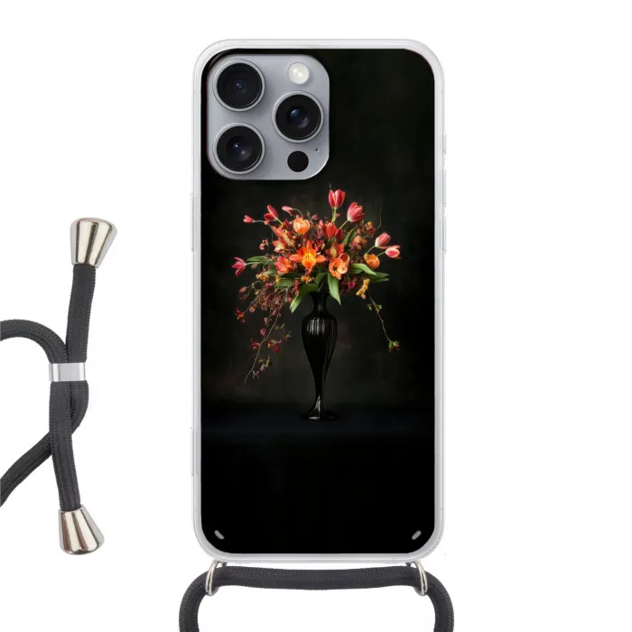 Sierlijk - Boeket - Vaas Hoesje iPhone 16 Pro Max met koord klein -3d