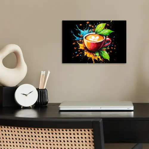 Koffie - Graffiti - Drinken - Abstract poster papier klein -sfeer1