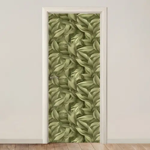 Bladeren - Modern - Groen deurposter klein 289 -3d_beige