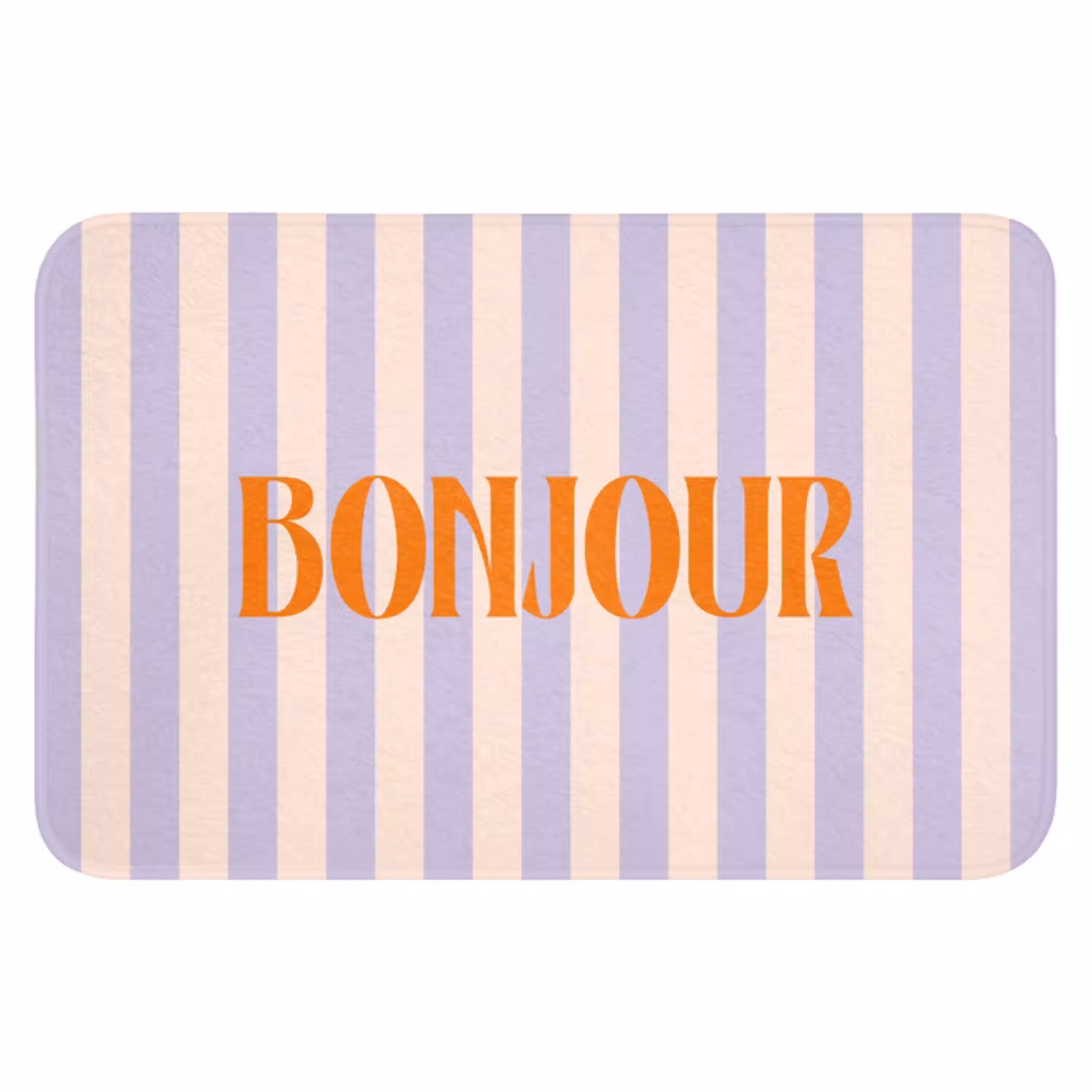 Lila - Oranje - Strepen - Bonjour WCmat klein -3d