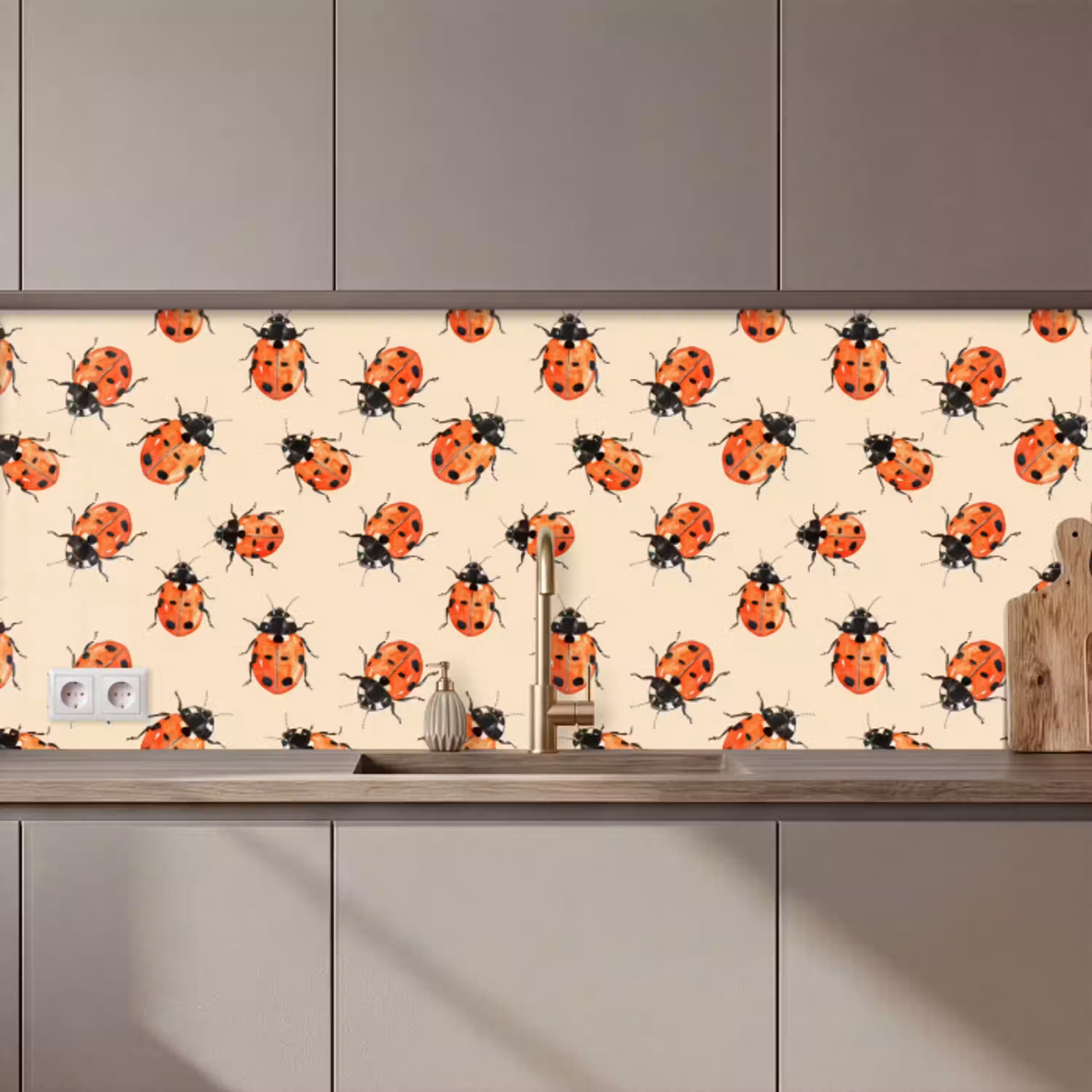 Lieveheersbeestjes - Patroon - Rood keuken achterwand 2 middel 871 zz_3dshopping