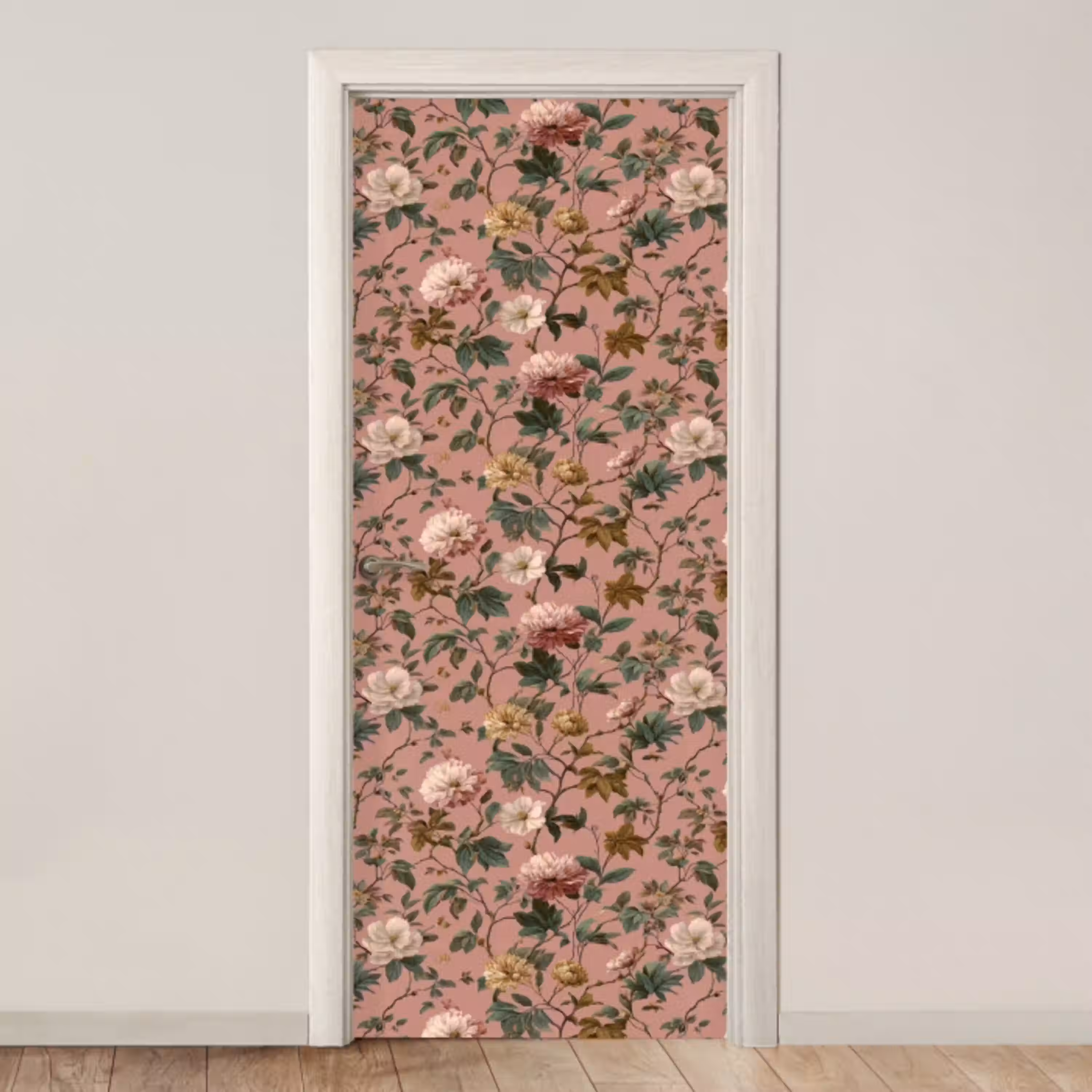 Bloemen - Klassiek - Roze deurposter klein 289 -3d_beige