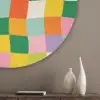 Vierkanten - Kleurrijk - Golvend Akoestische PET Vilt - Rond klein -sfeer5_closeup