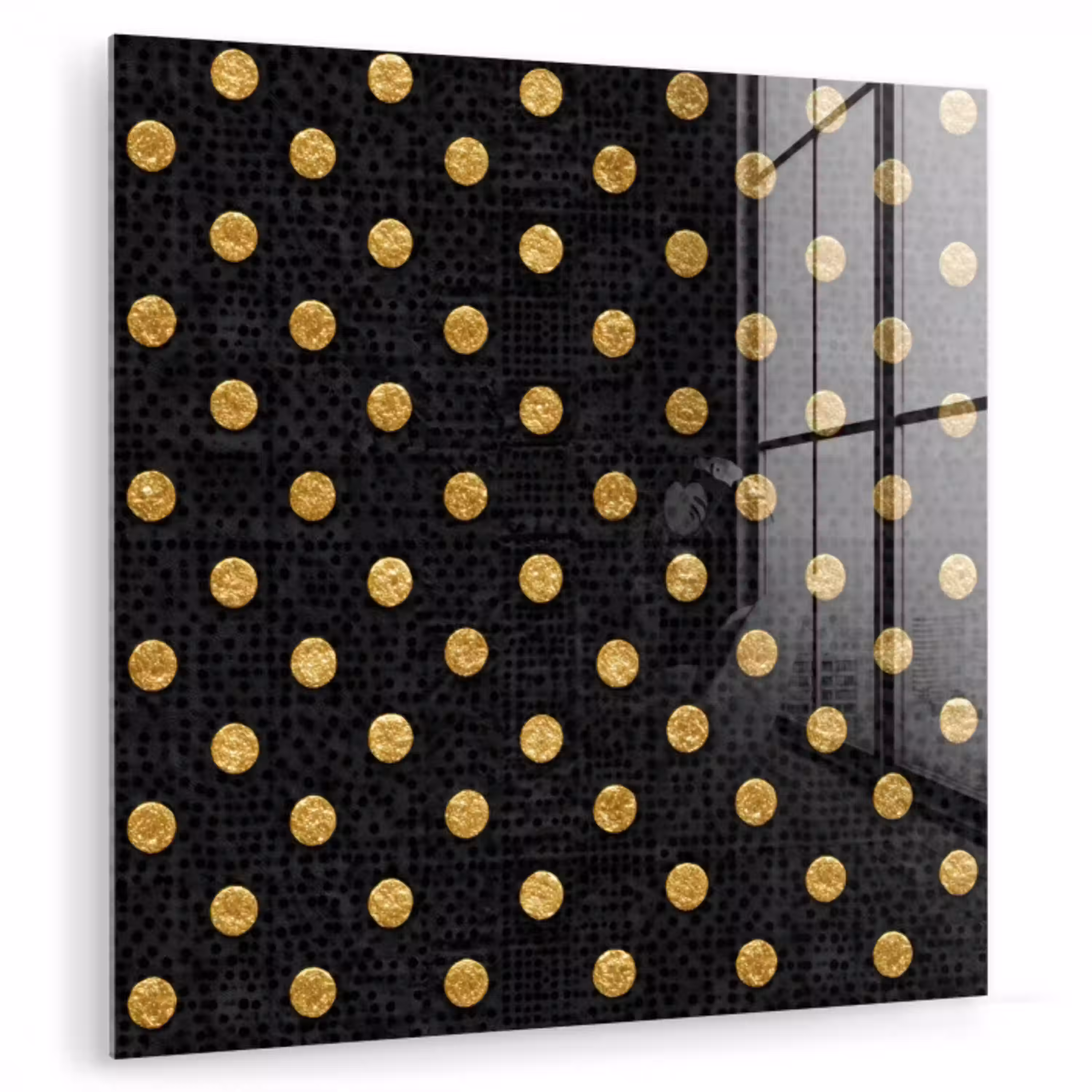 Polka Dot - Stippen - Goud - Zwart plexiglas 5mm klein 11 -zzzproduct_nieuw