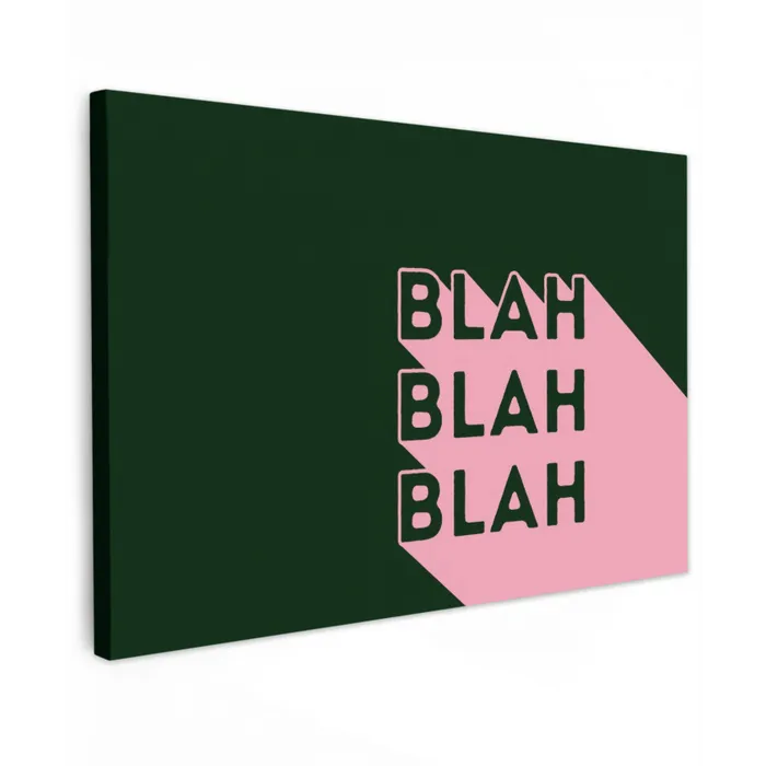 Donkergroen - Tekst - Schaduw - Grafisch canvas 2cm klein -z3d