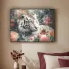 Tijger - Wilde dieren - Bloemen - Jungle Textielframe zwart klein -sfeer1