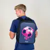 Voetbal -  Verf - Roze - Blauw Rugzak - Zwart middel -sfeer8