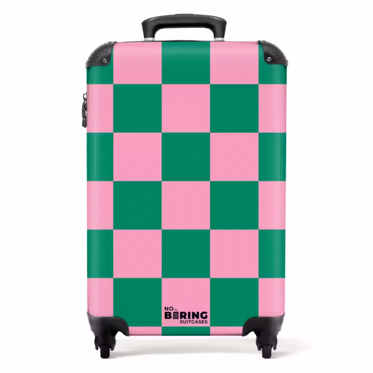 Suitcase - Squares - Green/pink