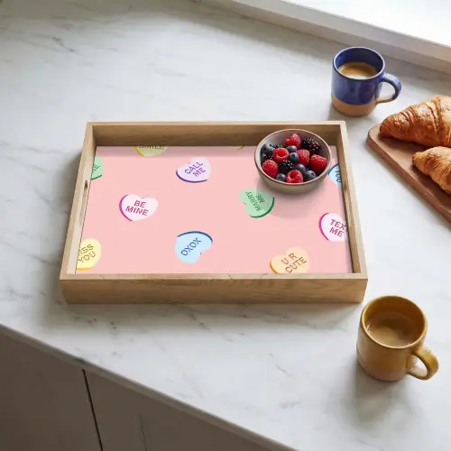 Hart - Snoep - Pastel - Tekst Dienblad Rechthoek middel -sfeer2