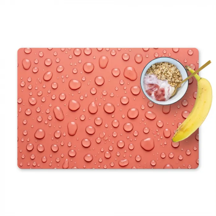 Water - Druppels - Roze Placemat vinyl groot -zzzproduct_Kitchenyeah-website