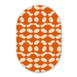 Oranje - Organische vormen - Wit Wandcirkel Ovaal Aluminium middel 839 -3d