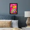 Hagedis - Bloemen - Roze - Kimono fotolijst zwart zonder passe partout klein -sfeer3