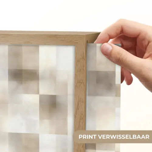 Textuur - Linnen - Beige Light Box met batterij (Wandlamp) middel 907 -USP_websiteprintNL