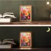 Bloemen - Kleurrijk - Verf - Abstract - Kunst Light Box met kabel (Tafellamp) klein -sfeer3