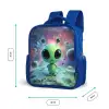 Groen buitenaards wezentje op maanlandschap Kinderrugzak - Blauw middel -productfoto_formaten