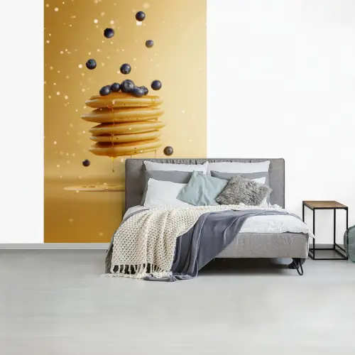 Pannenkoeken - Eten - Honing - Geel fotobehang vinyl groot -slaapkamer