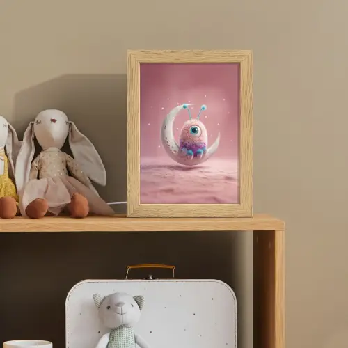 Maan - Monster - Roze Light Box met kabel klein -sfeer2_kind
