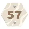 Beige golven - Traditioneel Naambord Hexagon klein -3d