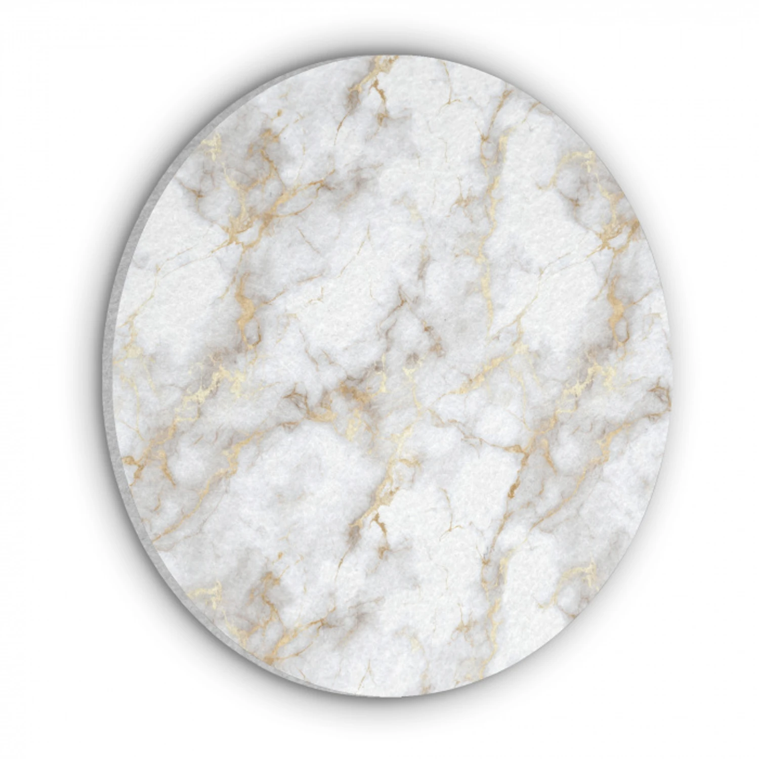 Gouden aders - Marmer - Wit Akoestische PET Vilt - Rond klein 838 -3d