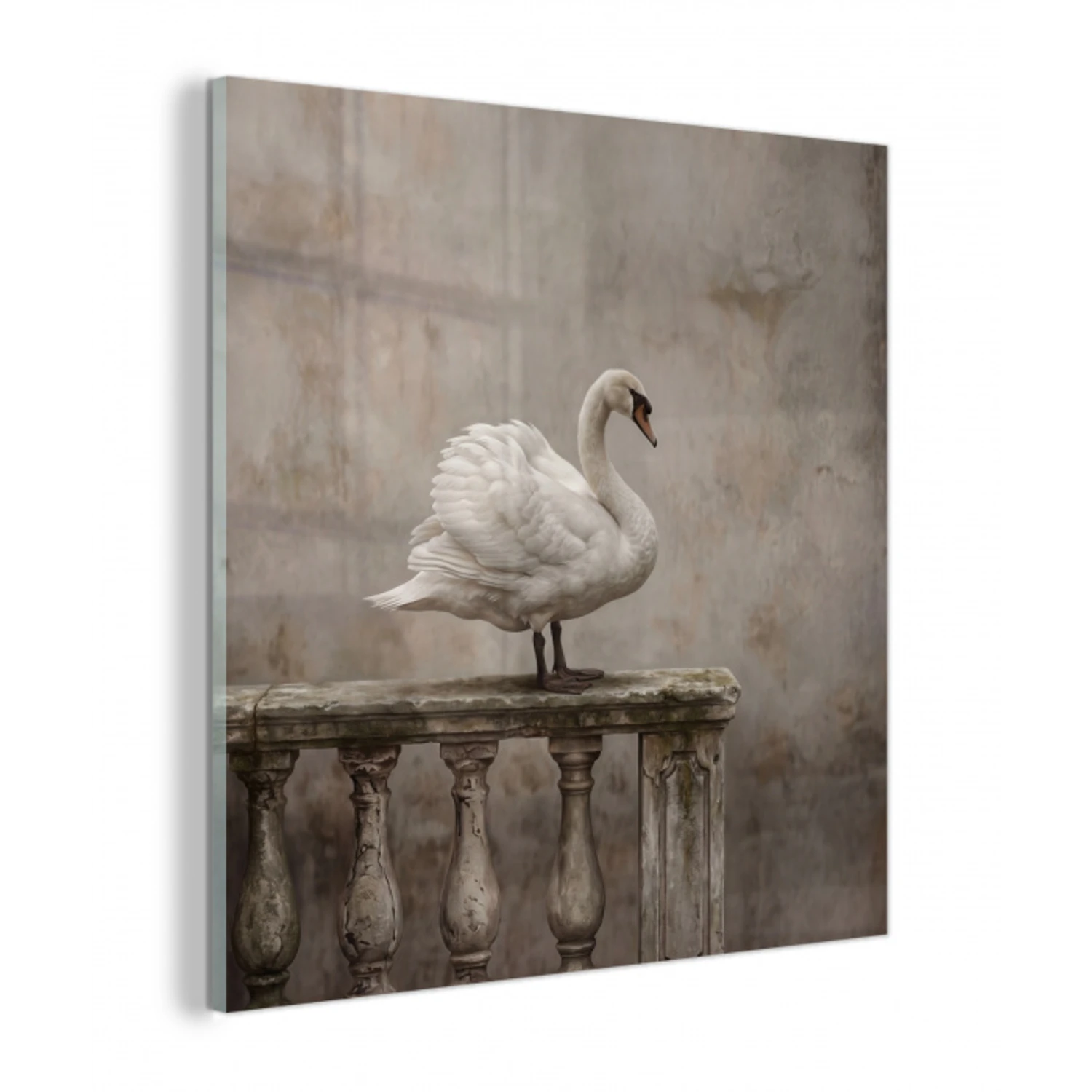 Zwaan - Elegant - Dieren - Wit plexiglas 5mm klein -z3d