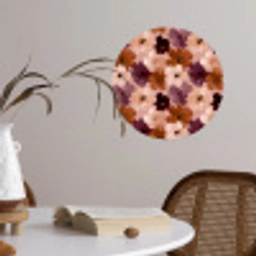 Bloemen - Abstract - Aardetinten Wandcirkel behangsticker klein 186 -sfeer3