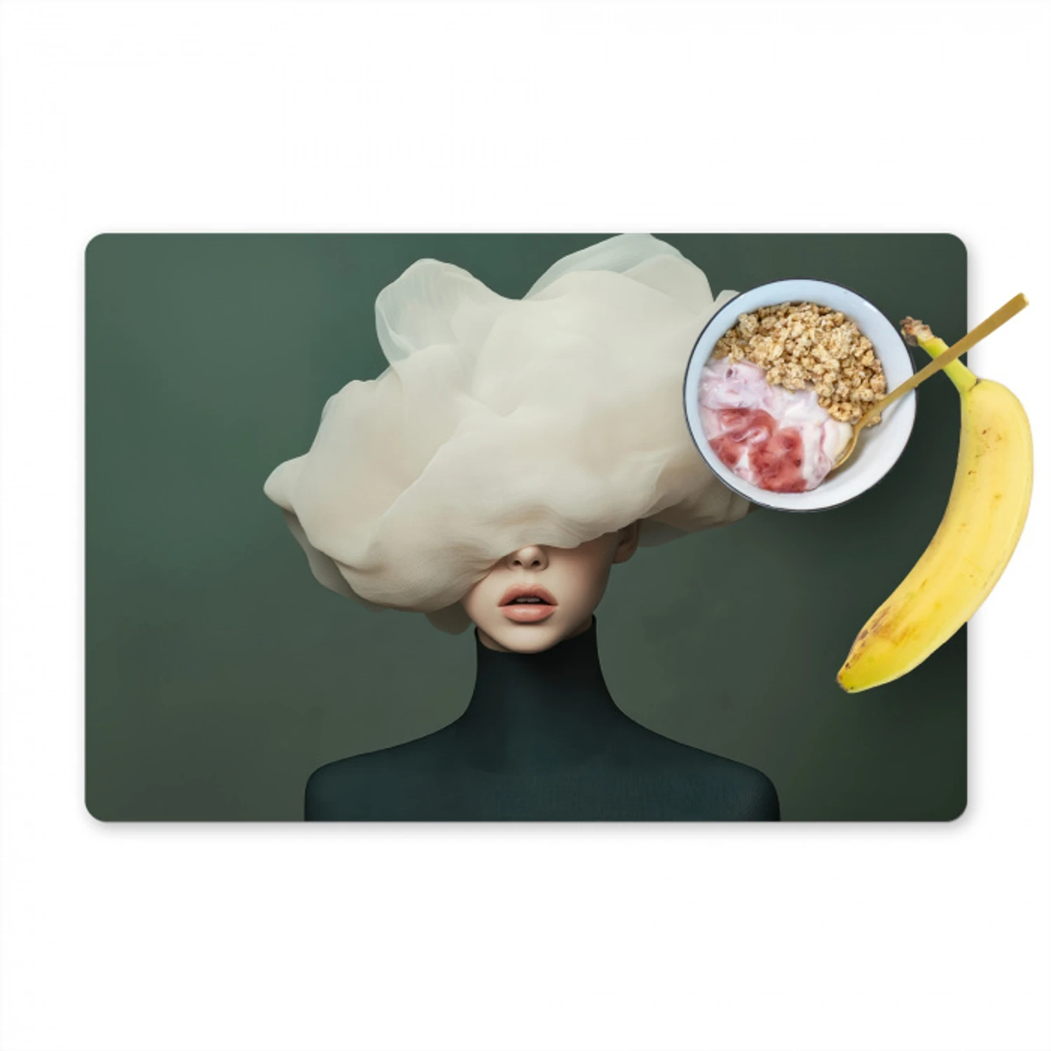 Hoed - Vrouw - Beige Placemat vinyl groot -zzzproduct_Kitchenyeah-website