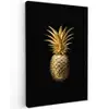 Ananas - Zwart - Goud - Luxe Tuinposter op houten frame 2 cm dik klein -3d
