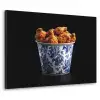 Kip - Bucket - Delfts blauw - Lekker Textielframe zwart klein -3d