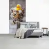 Welpje - Bad - Geel fotobehang vinyl groot -slaapkamer