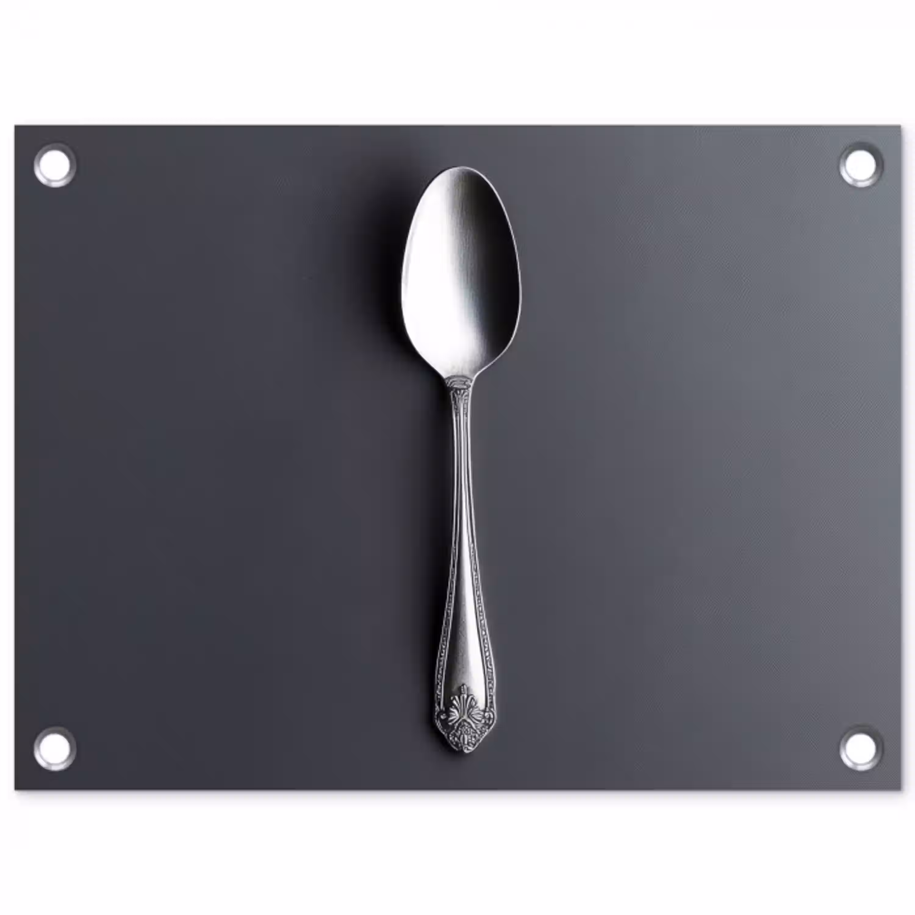 Zilver - Metaal - Lepel tuinposter los doek klein -3d