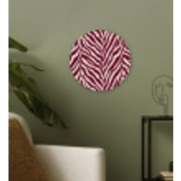 Zebra - Motief - Bordeaux - Rood Wandcirkel kunststof plaat 5mm dik klein 188 -sfeer3