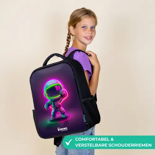 Space karate neon Rugzak - Zwart middel -sfeer6_NL