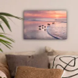 Meeuwen - Strand - Zee - Roze canvas 2cm klein -sfeer1
