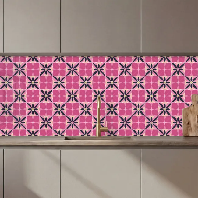 Kitchen splashback - Pattern - Floral pattern - Multicolored