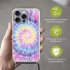 Spiraal - Tie dye - Pasteltinten Hoesje iPhone 16 Pro Max met koord klein -sfeer2_NL