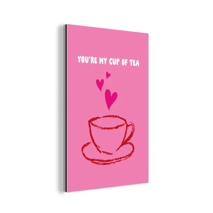 Thee - Roze - Valentijn - Tekst aluminium wit klein -3d