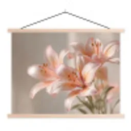 Lelies - Meeldraden - Roze - Wazig textielposter latten blank klein -3d