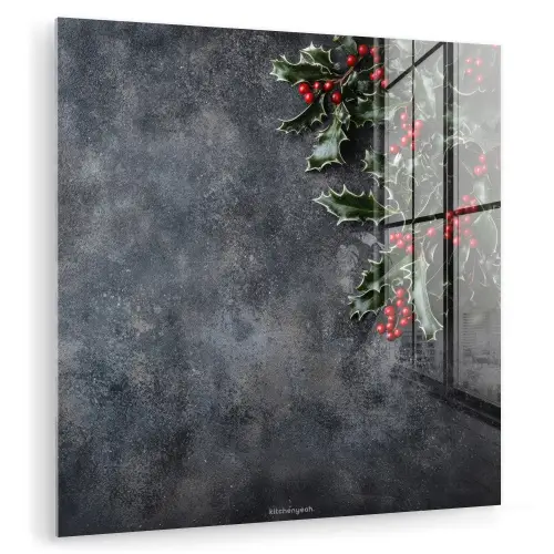 Winter - Hulst - Kerst - Beton plexiglas 5mm klein -zzzproduct_nieuw