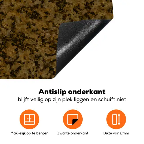 Bruin - Vlekken - Graniet Inductie beschermer vinyl 3mm klein 276 -zzzzzzz-td-onderkant