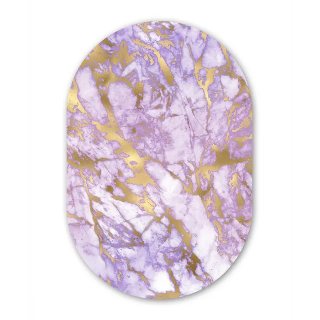 Marmer - Steen - Goud Wandcirkel Ovaal Forex klein -3d