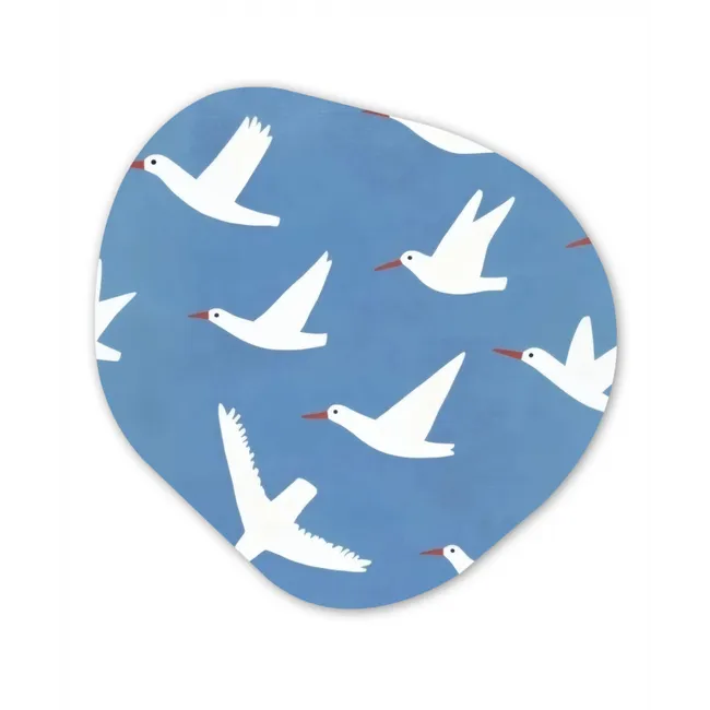 Vogels - Wit - Patroon Wandcirkel Organisch Forex 3mm klein -3d