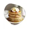 Pannenkoeken - Banaan - Siroop - Wit - Beige Wandcirkel Organisch Aluminium middel -3d