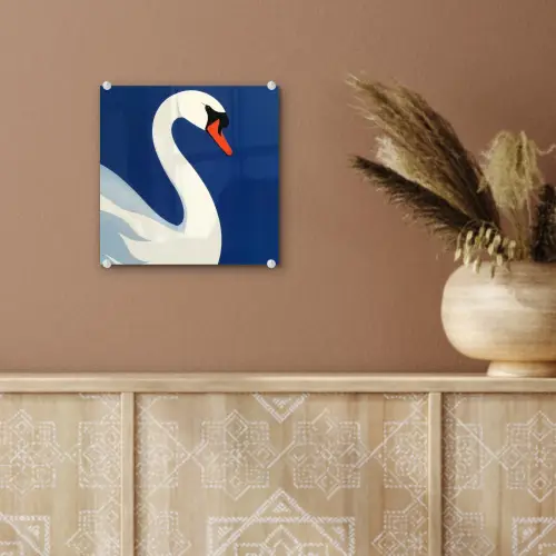 Zwaan - Wit - Snavel - Illustratie plexiglas 5mm klein -sfeer5