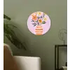 Vaas - Gestreept - Bloemen - Oranje Wandcirkel kunststof plaat 5mm dik klein -sfeer3