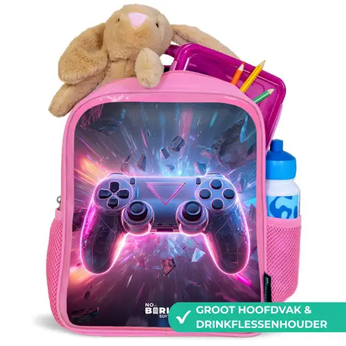 Game - Controller - Neon Kinderrugzak - Roze middel -inhoud_NL