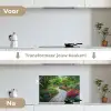 Park - Bloemen - Tuin keuken achterwand spatscherm klein -voor_na_NL