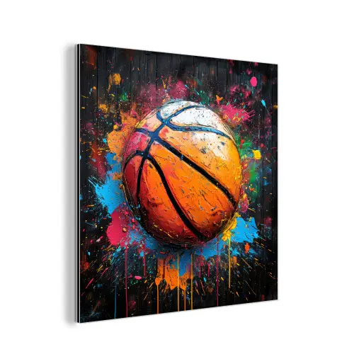 Graffiti - Basketbal - Verf - Sport aluminium wit klein -3d
