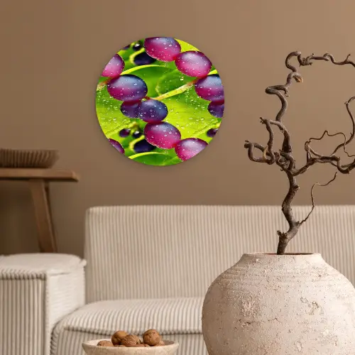 Bessen - Paars - Groen - Dauw Wandcirkel plexiglas klein 852 -sfeer1