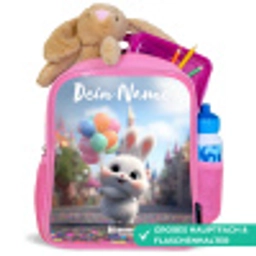 konijn - Ballonnen Kinderrugzak - Roze middel -inhoud_DE